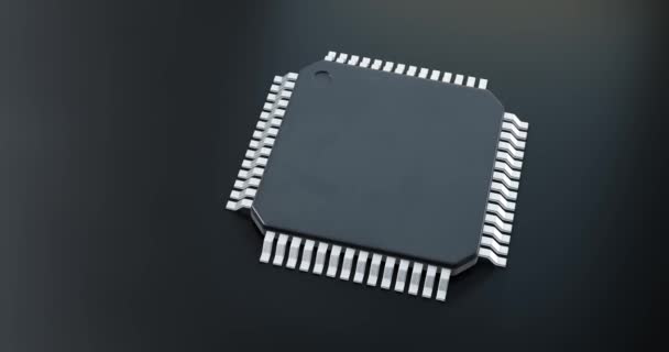 マイクロチップ又は半導体チップの3Dレンダリング 計算用 — ストック動画