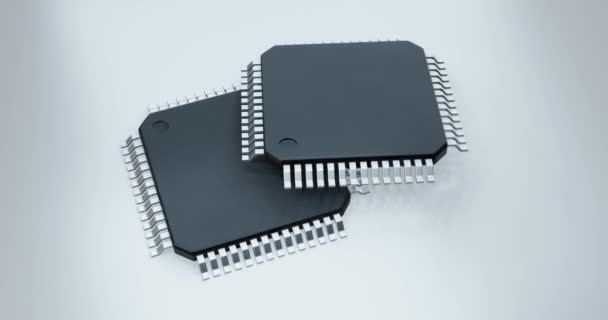 Render Microchip Semiconductor Chip Computing — Αρχείο Βίντεο