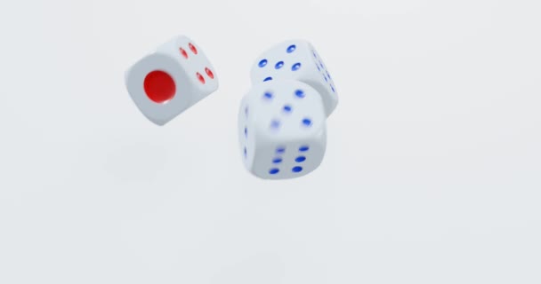 Render Rolling Dices Casino Gambling Concept — Wideo stockowe