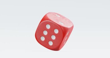 3d render of rolling dice with motion blur for casino or gambling concept, with alpha layer on second half of video.