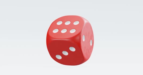 カジノやギャンブルのコンセプトのためのモーションブラー付きローリングダイスの3Dレンダリング — ストック動画