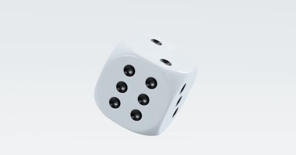 Render Rolling Dice Motion Blur Casino Gambling Concept Alpha Layer — Vídeo de stock
