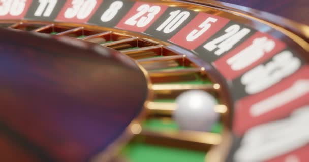 ギャンブルの概念 ギャンブルの背景のためのカジノルーレットホイールの3Dレンダリング — ストック動画