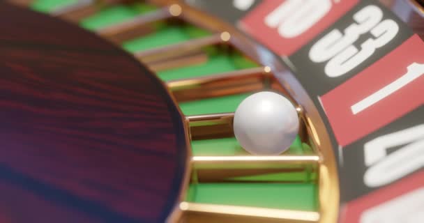 Render Casino Roulette Wheel Gamble Concept Gambling Background — ストック動画