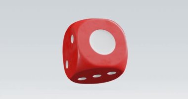 3d render of isolated rotating dice for casino or gambling concept.