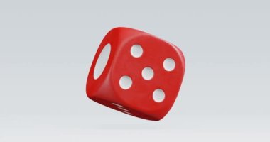 3d render of isolated rotating dice for casino or gambling concept.