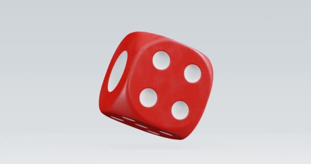 Render Isolated Rotating Dice Casino Gambling Concept — Vídeo de Stock