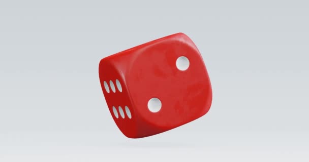 Render Isolated Rotating Dice Casino Gambling Concept — Vídeo de stock