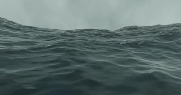 Καθιστούν Θυελλώδη Νερά Κυματιστή Θάλασσα Για Επικίνδυνη Καταστροφική Έννοια — Αρχείο Βίντεο
