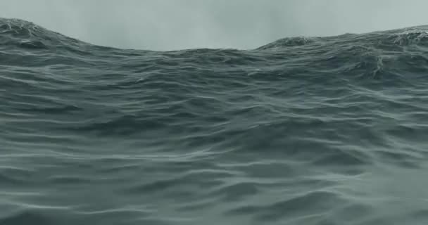Återgivning Stormigt Vatten Hackigt Hav För Farligt Eller Katastrofalt Koncept — Stockvideo