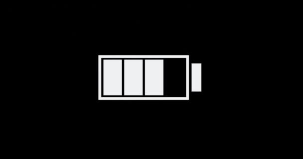 Animacja Ikony Baterii Wyświetlania Telefonu Lub Aparatu Fotograficznego Celu Wskazania — Wideo stockowe