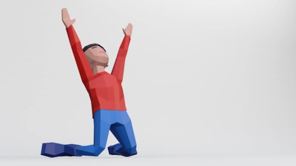 Vykreslování Figuríny Při Oslavě Pózy — Stock video