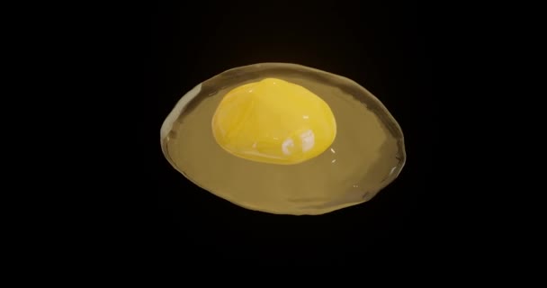 Καθιστούν Ραγισμένο Ωμό Αυγό Για Θρεπτικά Πρωινό — Αρχείο Βίντεο