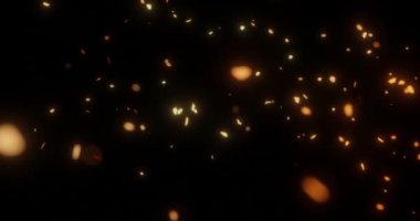 Video kaplama efekti için 3d ateş közleri veya parçacıkları oluşturma, arkaplan için birinci bölüm video ve ön taraf için ikinci bölüm video.