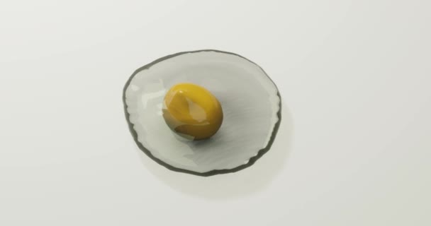 Візуалізація Тріснутого Сирого Крапельного Яйця Поживного Або Сніданку — стокове відео