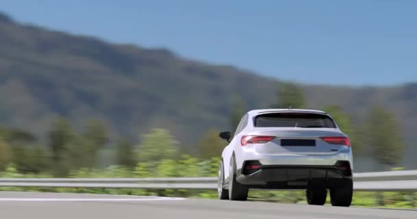 車を運転するか または山と高速道路でクルージング車 — ストック動画