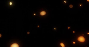 Video kaplama efektleri için ateş közleri uçuyor