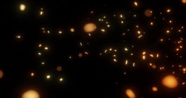 Video kaplama efektleri için ateş közleri uçuyor