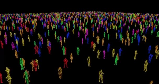 Representación Figuras Humanas Como Multitud Para Sociedad Asuntos Sociales — Vídeo de stock