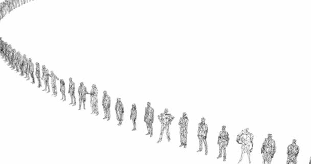 Визуализация Человеческих Фигур Толпы Общества Социальных Проблем Виртуального Мира — стоковое видео