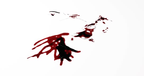 Renderizado Manchas Sangre Salpicaduras Salpicaduras Para Escena Del Crimen Concepto — Vídeo de stock