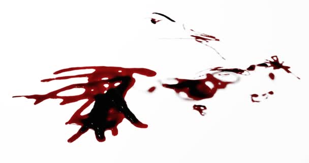 3D为犯罪现场或暴力概念提供血迹 飞溅或溅射物 — 图库视频影像