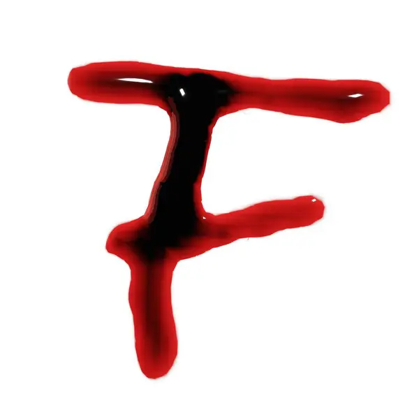 赤ワイン液体アルファベットの白色3Dレンダリングで分離 — ストック写真