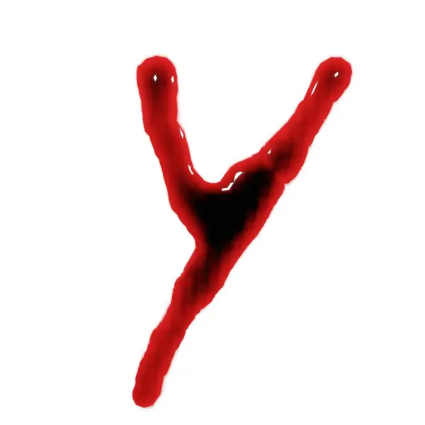 赤ワイン液体アルファベットの白色3Dレンダリングで分離 — ストック写真