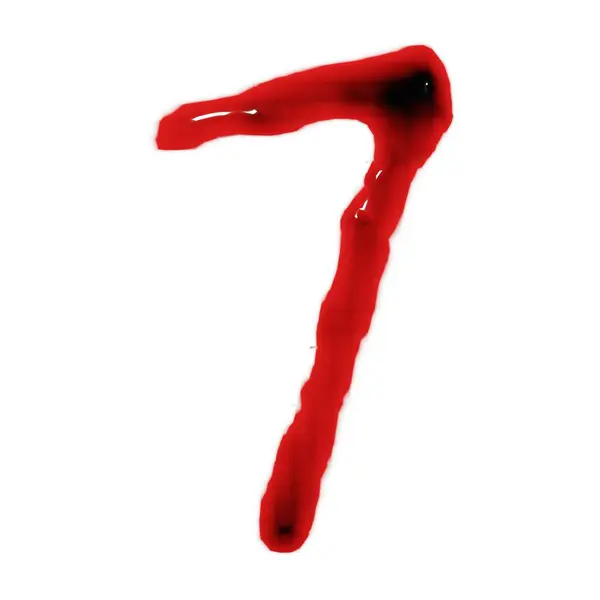 血の赤ワインの液体番号の白い3Dレンダリングで隔離される — ストック写真