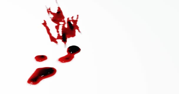 Візуалізація Плями Крові Розбризкування Або Розбризкування Місця Злочину Або Концепції — стокове відео