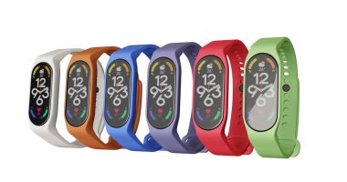 3 boyutlu akıllı bant, fitness saati, spor bileziği veya png biçiminde izole edilmiş fitness aktivite izleyicisi.