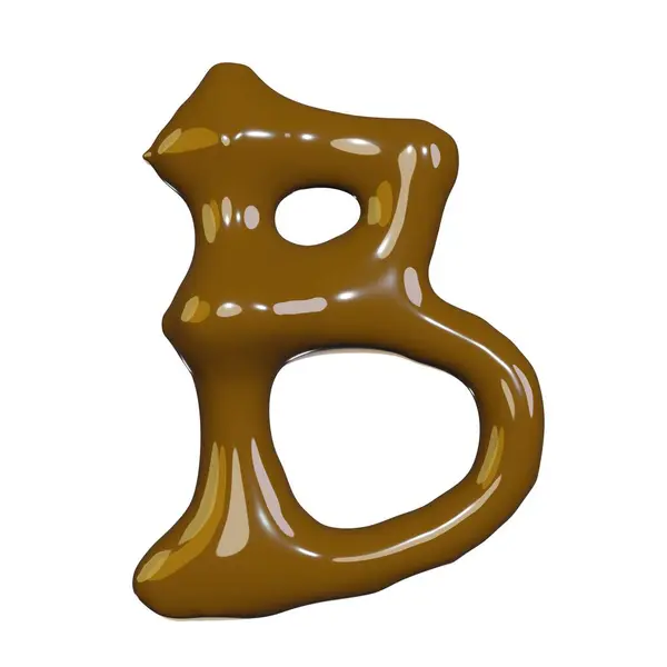 Καθιστούν Απομονωμένο Λευκό Της Σοκολάτας Υγρό Αλφάβητο Γραμματοσειρά Για Γκουρμέ — Φωτογραφία Αρχείου