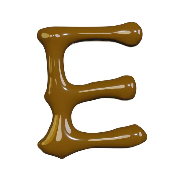 Render Aislado Blanco Chocolate Alfabeto Líquido Fuente Para Diseño Envases — Foto de Stock