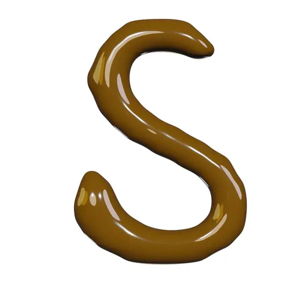Weergave Van Geïsoleerde Wit Van Chocolade Vloeibare Alfabet Lettertype Voor — Stockfoto
