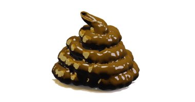 3d render of a pile of shit or poo for human solid waste or bullshit concept