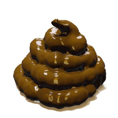 3d render of a pile of shit or poo for human solid waste or bullshit concept