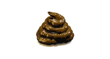 3d render of a pile of shit or poo for human solid waste or bullshit concept