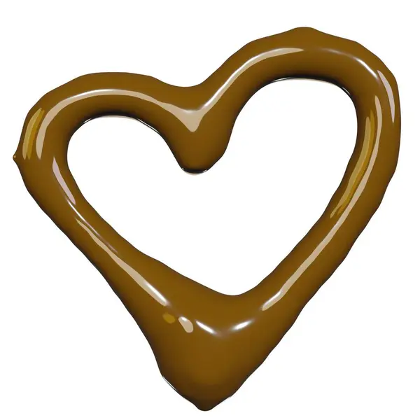 Renderização Chocolate Forma Coração Líquido Para Gourmet Dia Dos Namorados Fotos De Bancos De Imagens Sem Royalties
