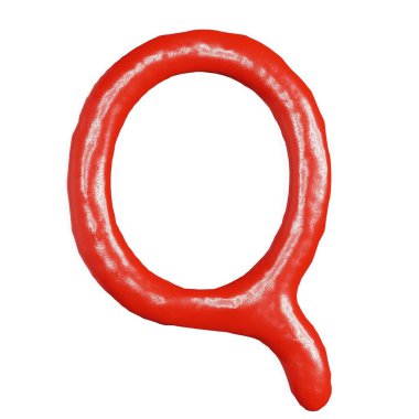 Yemek veya restoran mutfak konsepti için beyaz ketçap alfabesi yazı tipi üzerinde 3 boyutlu görüntüleme