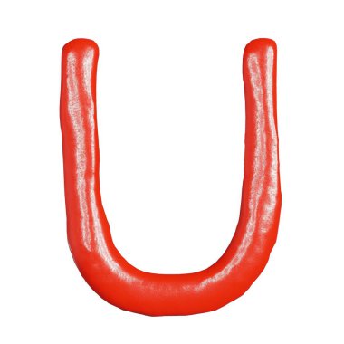 Yemek veya restoran mutfak konsepti için beyaz ketçap alfabesi yazı tipi üzerinde 3 boyutlu görüntüleme