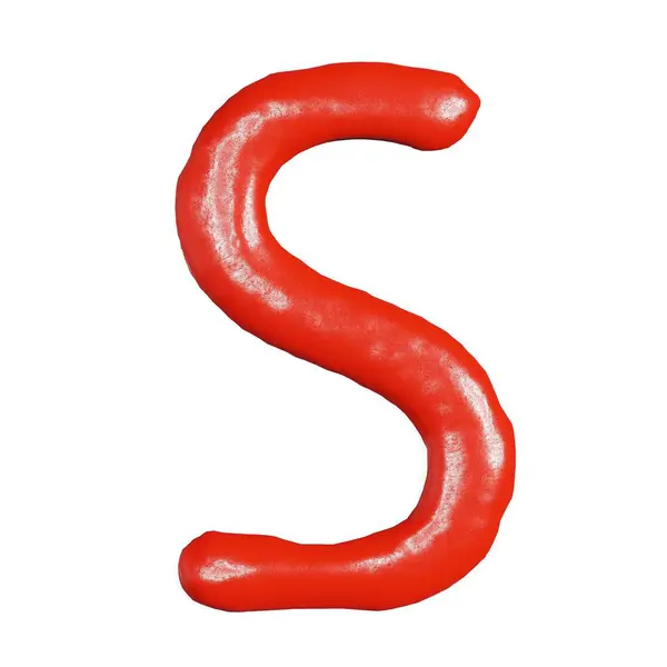 在白色番茄酱字母表上为食物或餐厅厨房概念绘制3D孤立视图 免版税图库照片