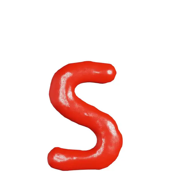 在白色番茄酱字母表上为食物或餐厅厨房概念绘制3D孤立视图 免版税图库图片