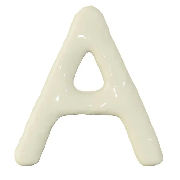 Render Top View Mayonnaise Cream Alphabets Food Restaurant Design Isolated 免版税图库图片