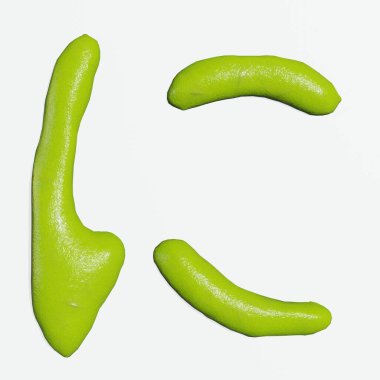 İzole edilmiş wasabi hiragana karakterleri veya beyaz arkaplandaki harflerin 3D canlandırması