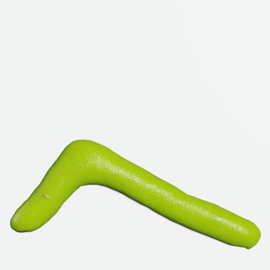 İzole edilmiş wasabi hiragana karakterleri veya beyaz arkaplandaki harflerin 3D canlandırması