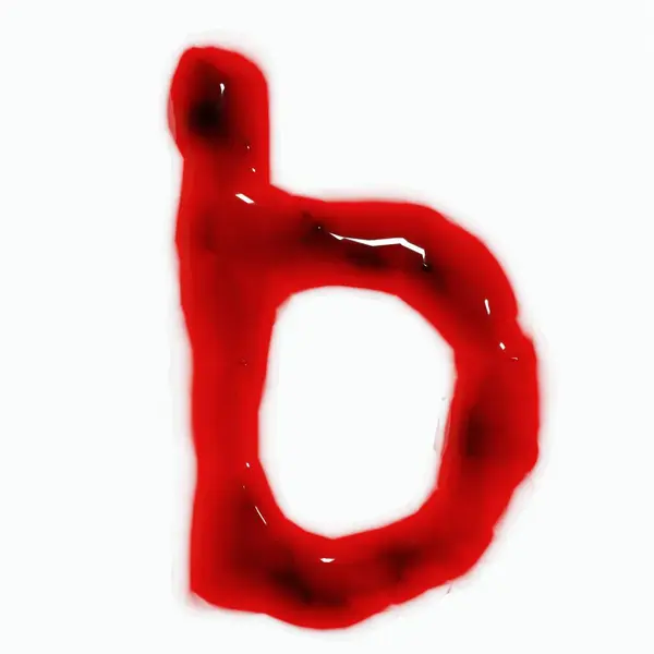 3D渲染孤立的血或红酒字母顶部视图 图库图片