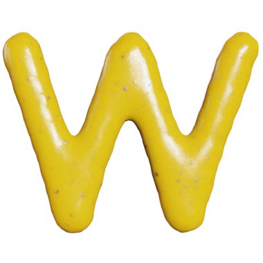 3D hardal sosu alfabesi ya da yemek ya da restoran mutfağı konsepti harfleri.