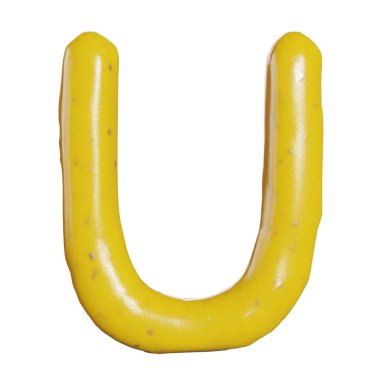 3D hardal sosu alfabesi ya da yemek ya da restoran mutfağı konsepti harfleri.