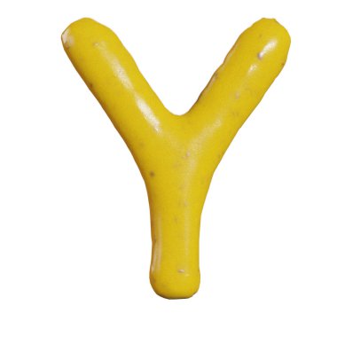 3D hardal sosu alfabesi ya da yemek ya da restoran mutfağı konsepti harfleri.