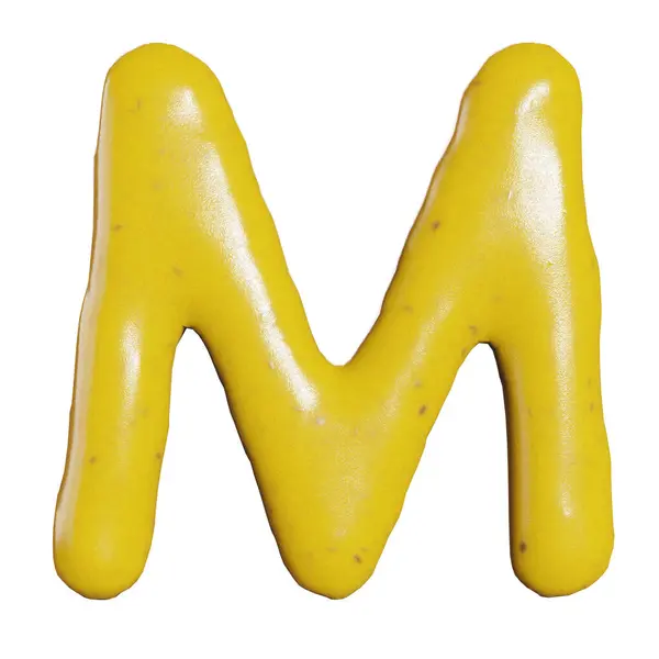 Render Mustard Sauce Alphabets Letters Food Restaurant Kitchen Concept Stock Photo